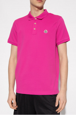 Pink moncler polo mens best sale